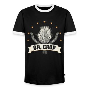 Farmer Farmer Grain Farmer Farm Country Egg - Men's Ringer Shirt - black/white - Front - AI Model Female 172 light (172cm) & AI Model Male 178 light (178cm)