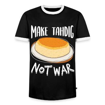 Cadeaux pour les gourmets de Thadig - T-shirt contrasté Homme - noir/blanc - Devant - AI Model Female 172 light (172cm) & AI Model Male 178 light (178cm)