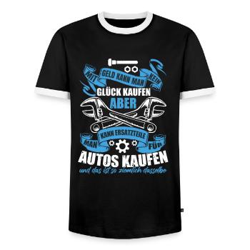 Autoschrauber Werkstatt Mechaniker - Männer Kontrast-T-Shirt - Schwarz/Weiß - Vorne - AI Model Female 172 light (172cm) & AI Model Male 178 light (178cm)