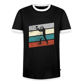 Paintball Rétro - T-shirt contrasté Homme - noir/blanc - Devant - AI Model Female 172 light (172cm) & AI Model Male 178 light (178cm)