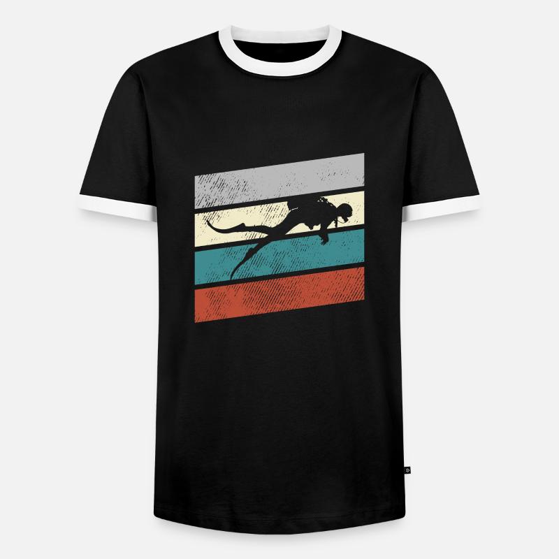 Diving Retro - Men's Ringer Shirt - black/white