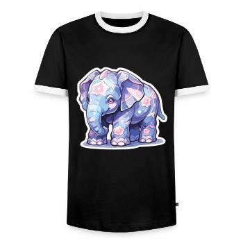 Elefant Elefanten Elefanten Baby Dickhäuter - Männer Kontrast-T-Shirt - Schwarz/Weiß - Vorne - AI Model Female 172 light (172cm) & AI Model Male 178 light (178cm)