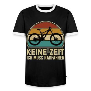 Keine Zeit Radfahren MTB Rennrad Fahrrad Rad - Männer Kontrast-T-Shirt - Schwarz/Weiß - Vorne - AI Model Female 172 light (172cm) & AI Model Male 178 light (178cm)