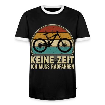 Keine Zeit Radfahren MTB Rennrad Fahrrad Rad - Männer Kontrast-T-Shirt - Schwarz/Weiß - Vorne - AI Model Female 172 light (172cm) & AI Model Male 178 light (178cm)