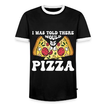 Pizza Italy Food Pizza Makers - T-shirt contrasté Homme - noir/blanc - Devant - AI Model Female 172 light (172cm) & AI Model Male 178 light (178cm)