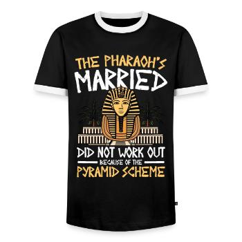 Pharaoh's Married Did Not Work Out - Männer Kontrast-T-Shirt - Schwarz/Weiß - Vorne - AI Model Female 172 light (172cm) & AI Model Male 178 light (178cm)
