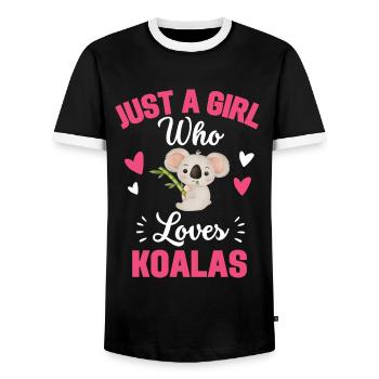 Zoo Animal Just a girl who loves koalas Koala - Men's Ringer Shirt - black/white - Front - AI Model Female 172 light (172cm) & AI Model Male 178 light (178cm)