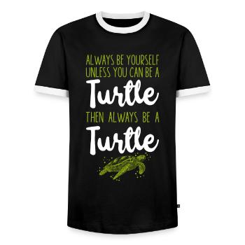 Sea Turtle Tortoise Always Be - Männer Kontrast-T-Shirt - Schwarz/Weiß - Vorne - AI Model Female 172 light (172cm) & AI Model Male 178 light (178cm)