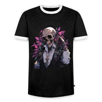 Skull Skull Skulls Skull Skeleton - Men's Ringer Shirt - black/white - Front - AI Model Female 172 light (172cm) & AI Model Male 178 light (178cm)