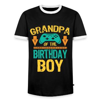 Grand-père de l’idée de cadeau de jeu de garçon d’anniversaire - T-shirt contrasté Homme - noir/blanc - Devant - AI Model Female 172 light (172cm) & AI Model Male 178 light (178cm)