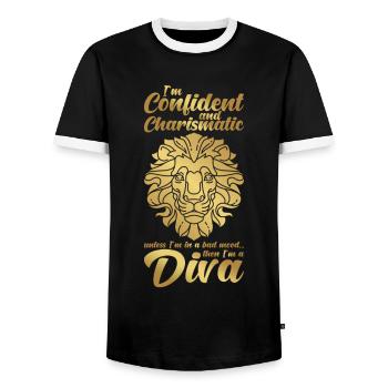 Leo Zodiac Sign Astrology Horoscope Leo - Men's Ringer Shirt - black/white - Front - AI Model Female 172 light (172cm) & AI Model Male 178 light (178cm)