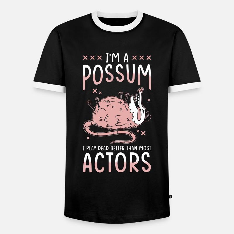 Opossum Spruch - Männer Kontrast-T-Shirt - Schwarz/Weiß