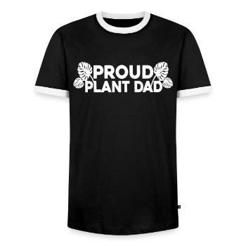 Home Gardener Garden Garden Father Proud Plant Dad - Men's Ringer Shirt - black/white - Front - AI Model Female 172 light (172cm) & AI Model Male 178 light (178cm)