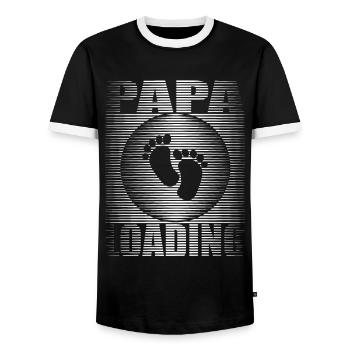 Schwangerschaft 2024 - Werdender Vater - Papa - Männer Kontrast-T-Shirt - Schwarz/Weiß - Vorne - AI Model Female 172 light (172cm) & AI Model Male 178 light (178cm)