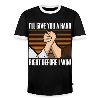 Bras de fer - T-shirt contrasté Homme - noir/blanc - Devant - AI Model Female 172 light (172cm) & AI Model Male 178 light (178cm)