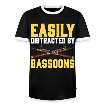Bassoonist - Men's Ringer Shirt - black/white - Front - AI Model Female 172 light (172cm) & AI Model Male 178 light (178cm)