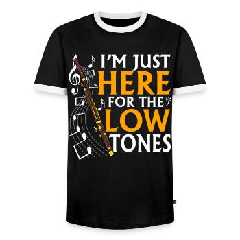 Fagott Fagottist - Männer Kontrast-T-Shirt - Schwarz/Weiß - Vorne - AI Model Female 172 light (172cm) & AI Model Male 178 light (178cm)