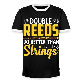 Bassoon bassoonist - Men's Ringer Shirt - black/white - Front - AI Model Female 172 light (172cm) & AI Model Male 178 light (178cm)