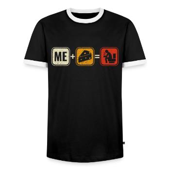 Käse Laktose Intoleranz Unverträglichkeit Milch - Männer Kontrast-T-Shirt - Schwarz/Weiß - Vorne - AI Model Female 172 light (172cm) & AI Model Male 178 light (178cm)