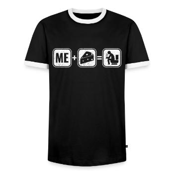 Käse Laktose Intoleranz Unverträglichkeit Milch - Männer Kontrast-T-Shirt - Schwarz/Weiß - Vorne - AI Model Female 172 light (172cm) & AI Model Male 178 light (178cm)