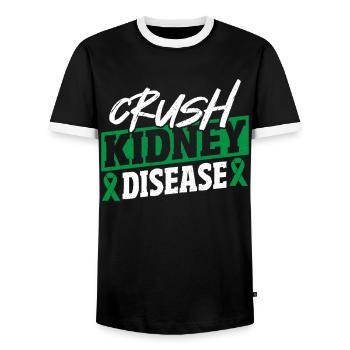 Nierenkrankheit vernichten Grüne Schleife - Männer Kontrast-T-Shirt - Schwarz/Weiß - Vorne - AI Model Female 172 light (172cm) & AI Model Male 178 light (178cm)