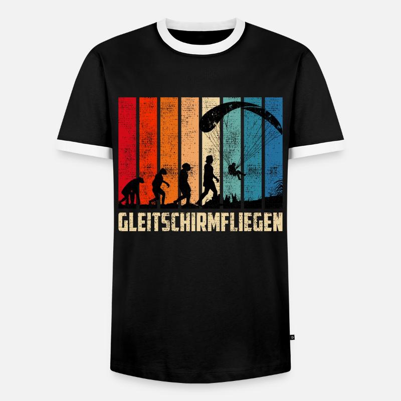 Paragliding Evolution Paraglider - Men's Ringer Shirt - black/white