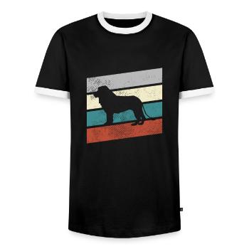 Lion Rétro - T-shirt contrasté Homme - noir/blanc - Devant - AI Model Female 172 light (172cm) & AI Model Male 178 light (178cm)