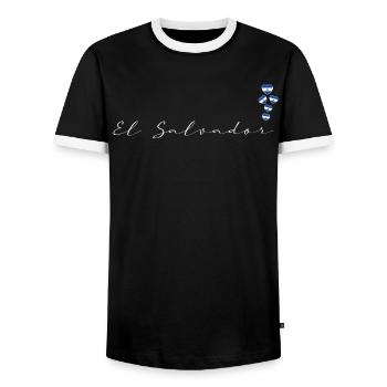 El Salvador - Männer Kontrast-T-Shirt - Schwarz/Weiß - Vorne - AI Model Female 172 light (172cm) & AI Model Male 178 light (178cm)