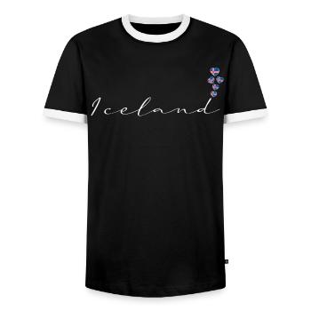 Islande - T-shirt contrasté Homme - noir/blanc - Devant - AI Model Female 172 light (172cm) & AI Model Male 178 light (178cm)