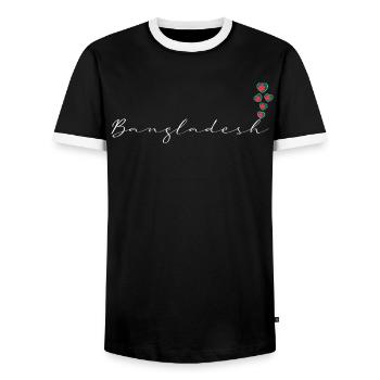 Bangladesh - Men's Ringer Shirt - black/white - Front - AI Model Female 172 light (172cm) & AI Model Male 178 light (178cm)
