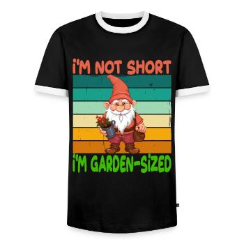 I'm Not Short I'm Garden Sized - Männer Kontrast-T-Shirt - Schwarz/Weiß - Vorne - AI Model Female 172 light (172cm) & AI Model Male 178 light (178cm)