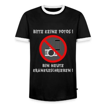 Lustige Sprüche über krank sein ärgern deinen Chef - Männer Kontrast-T-Shirt - Schwarz/Weiß - Vorne - AI Model Female 172 light (172cm) & AI Model Male 178 light (178cm)