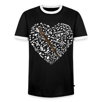 Fagott Fagottist - Männer Kontrast-T-Shirt - Schwarz/Weiß - Vorne - AI Model Female 172 light (172cm) & AI Model Male 178 light (178cm)