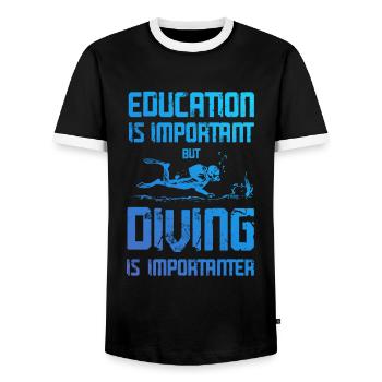 ausbildung tauchen - Männer Kontrast-T-Shirt - Schwarz/Weiß - Vorne - AI Model Female 172 light (172cm) & AI Model Male 178 light (178cm)