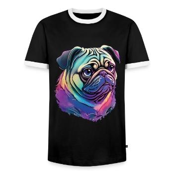 Süßer Mops - Das ultimative Hundeliebhaber Design - Männer Kontrast-T-Shirt - Schwarz/Weiß - Vorne - AI Model Female 172 light (172cm) & AI Model Male 178 light (178cm)