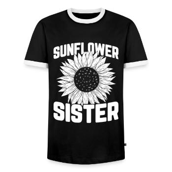 Jardinier amateur jardinier jardinier - T-shirt contrasté Homme - noir/blanc - Devant - AI Model Female 172 light (172cm) & AI Model Male 178 light (178cm)