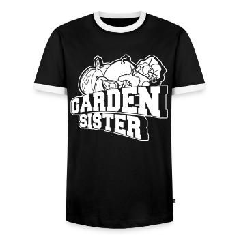 Jardinier amateur jardinier jardinier - T-shirt contrasté Homme - noir/blanc - Devant - AI Model Female 172 light (172cm) & AI Model Male 178 light (178cm)