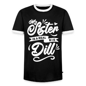 Jardinier amateur jardinier jardinier - T-shirt contrasté Homme - noir/blanc - Devant - AI Model Female 172 light (172cm) & AI Model Male 178 light (178cm)