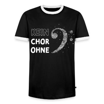 Bassschlüssel Bass Chor Sänger Singen Musik - Männer Kontrast-T-Shirt - Schwarz/Weiß - Vorne - AI Model Female 172 light (172cm) & AI Model Male 178 light (178cm)