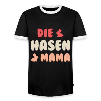 Die Hasen Mama Hase Kaninchen Mutter Haustier - Männer Kontrast-T-Shirt - Schwarz/Weiß - Vorne - AI Model Female 172 light (172cm) & AI Model Male 178 light (178cm)