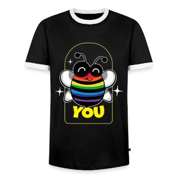 You bees beekeeper honey lqbtq - Men's Ringer Shirt - black/white - Front - AI Model Female 172 light (172cm) & AI Model Male 178 light (178cm)