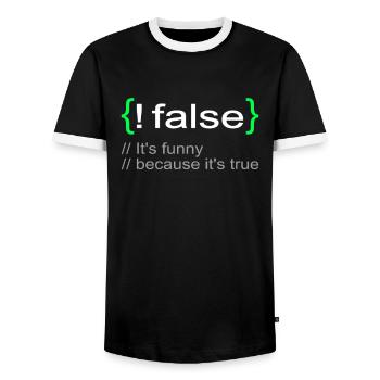 Funny Lol Nerd IT Computer Scientist - Men's Ringer Shirt - black/white - Front - AI Model Female 172 light (172cm) & AI Model Male 178 light (178cm)