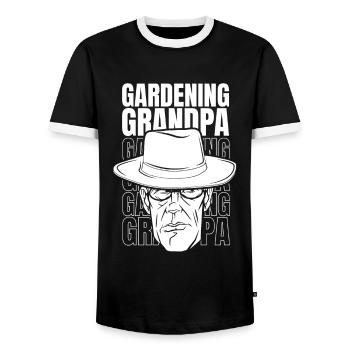 Hobby gardener garden garden grandpa - Men's Ringer Shirt - black/white - Front - AI Model Female 172 light (172cm) & AI Model Male 178 light (178cm)