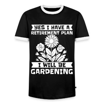 Hobby gardener garden garden grandpa - Men's Ringer Shirt - black/white - Front - AI Model Female 172 light (172cm) & AI Model Male 178 light (178cm)