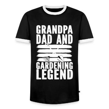 Hobby gardener garden garden grandpa - Men's Ringer Shirt - black/white - Front - AI Model Female 172 light (172cm) & AI Model Male 178 light (178cm)