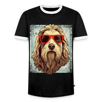 Maremmano Abruzzese German Shepherd - Men's Ringer Shirt - black/white - Front - AI Model Female 172 light (172cm) & AI Model Male 178 light (178cm)