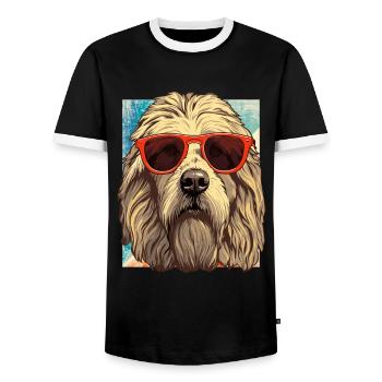 Maremmano Abruzzese German Shepherd - Men's Ringer Shirt - black/white - Front - AI Model Female 172 light (172cm) & AI Model Male 178 light (178cm)