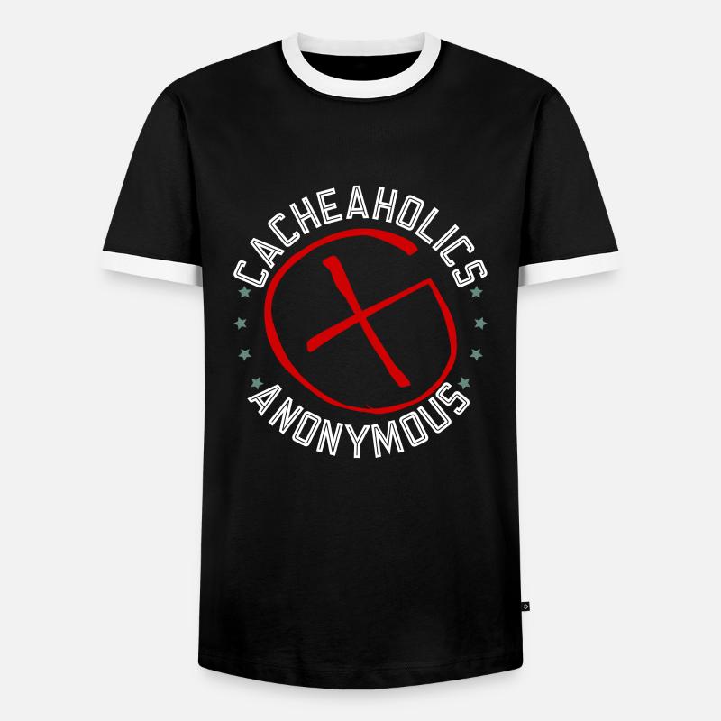 Cacheaholics Anonymous - Geocaching Geocacher - T-shirt contrasté Homme - noir/blanc