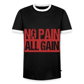 Low Impact Workout Fitness Exercise Body Strength - Men's Ringer Shirt - black/white - Front - AI Model Female 172 light (172cm) & AI Model Male 178 light (178cm)