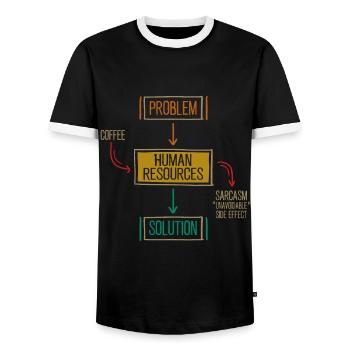 Occupation: hr-manager im Personalwesen - Men's Ringer Shirt - black/white - Front - AI Model Female 172 light (172cm) & AI Model Male 178 light (178cm)